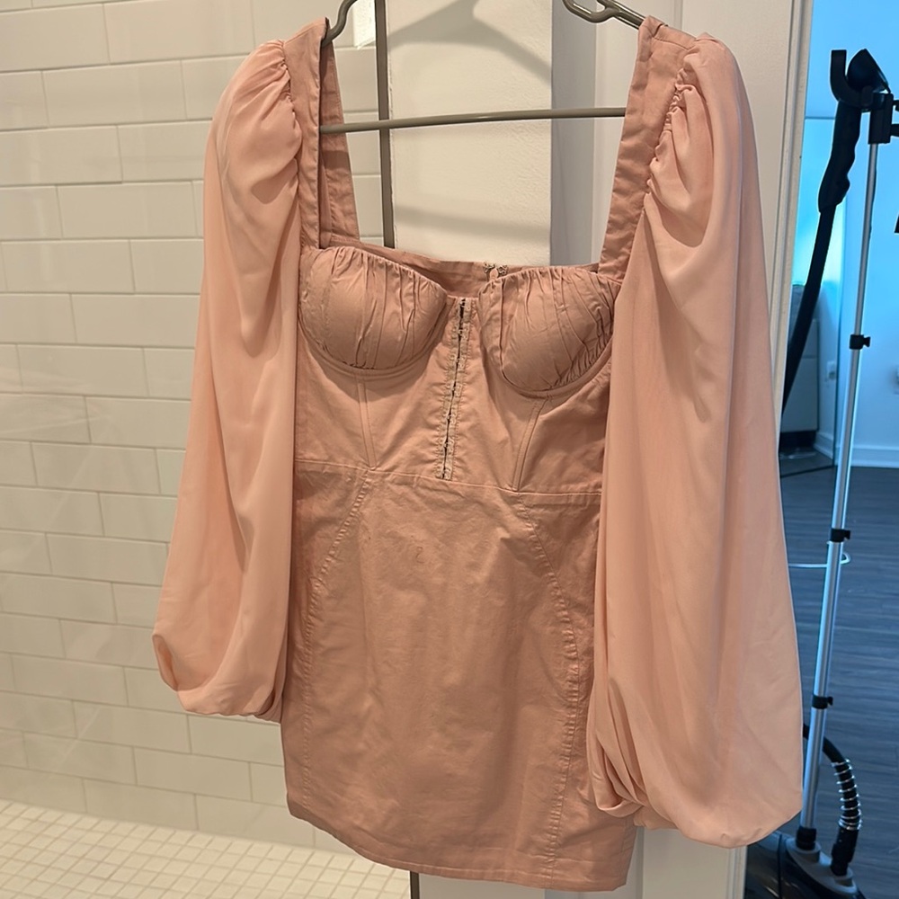 Oh Polly Pink Long Sleeve Dress